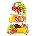 mossFlos Obst Etagere Metall, Obstkorb Modern 3 etagen, Dekorativer Obstschale für mehr Platz auf der Arbeitsplatte, Etageren mit Obstschalen(gold/A)