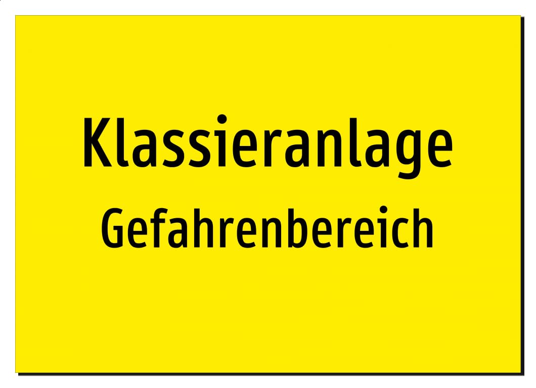 36653-DE-T-07 | Klassieranlage - Gefahrenbereich | Aluminiumschild A4, 297 x 210mm | nur Text, ohne Symbolgrafik
