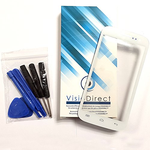 Visiodirect Ecran vitre Tactile pour Wiko Slide Blanc + kit Outils