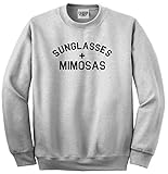 FASHIONISGREAT Sunglasses and Mimosas Vacay Crewneck Sweatshirt Grey XXX-Large