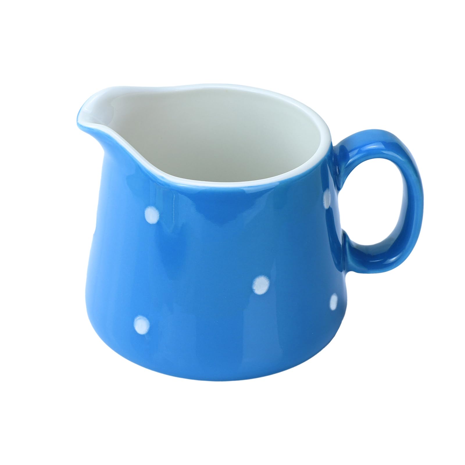 CHOOLD Polka Dot Ceramic Creamer with Handle,Coffee Milk Creamer Pitcher/Serving Pitcher/Sauce Pitcher/Milk Creamer Jug for Kitchen 8.5oz
