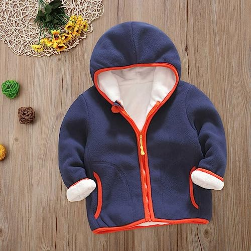 Toddler Boys Girls Polar Fleece Jacket Sherpa Lined Zip Up Hoodie Sweatshirt Lightweight Hooded Jacket Windproof Coat2