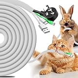 AIERSA 13FT Cord Protectors from Pets No Chew,Wire Protector for Cats,Rabbits,Dogs,White Durable Braided Cord Cover,Cable Sleeves for Cord Management and Pet Protection