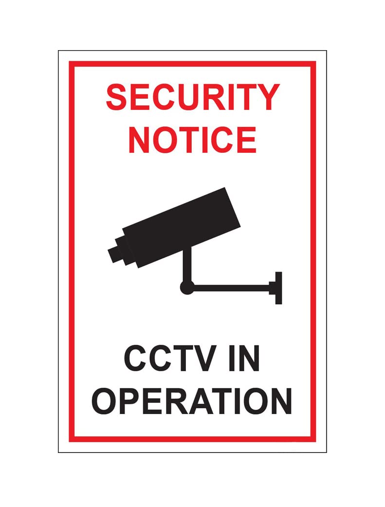 NP LABEL Aluminum Self Adhesive Easy to Stick Label/Sticker, Backside Gumming with 3M Double Side Tape & Laser Printing Technology Label (Security Notice CCTV(4X6 Inch))