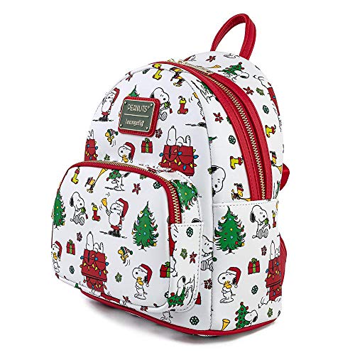 Loungefly Peanuts Snoopy Holiday AOP Adult Womens Double Strap Shoulder Bag Purse4