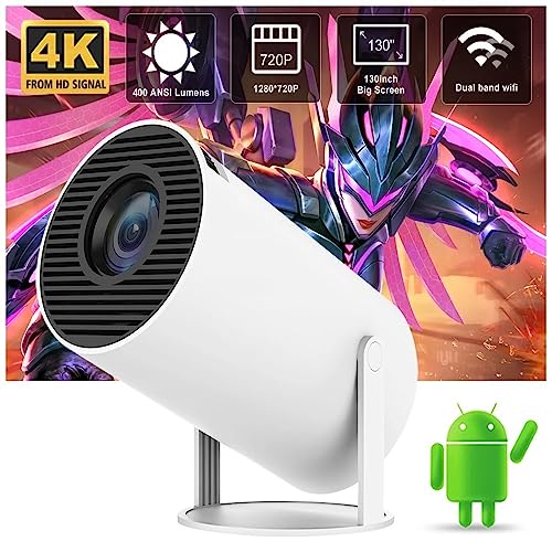 Image of TOPTRO Free Style Projector for Home 4K support 720P Native HD Portable Projector Android 11 YouTube Builtin Apps 5G WiFi Auto Keystone 3500 lumens (350 ANSI) 3 Watt Speaker 176 inch Screen Compatible 4K TV Stick