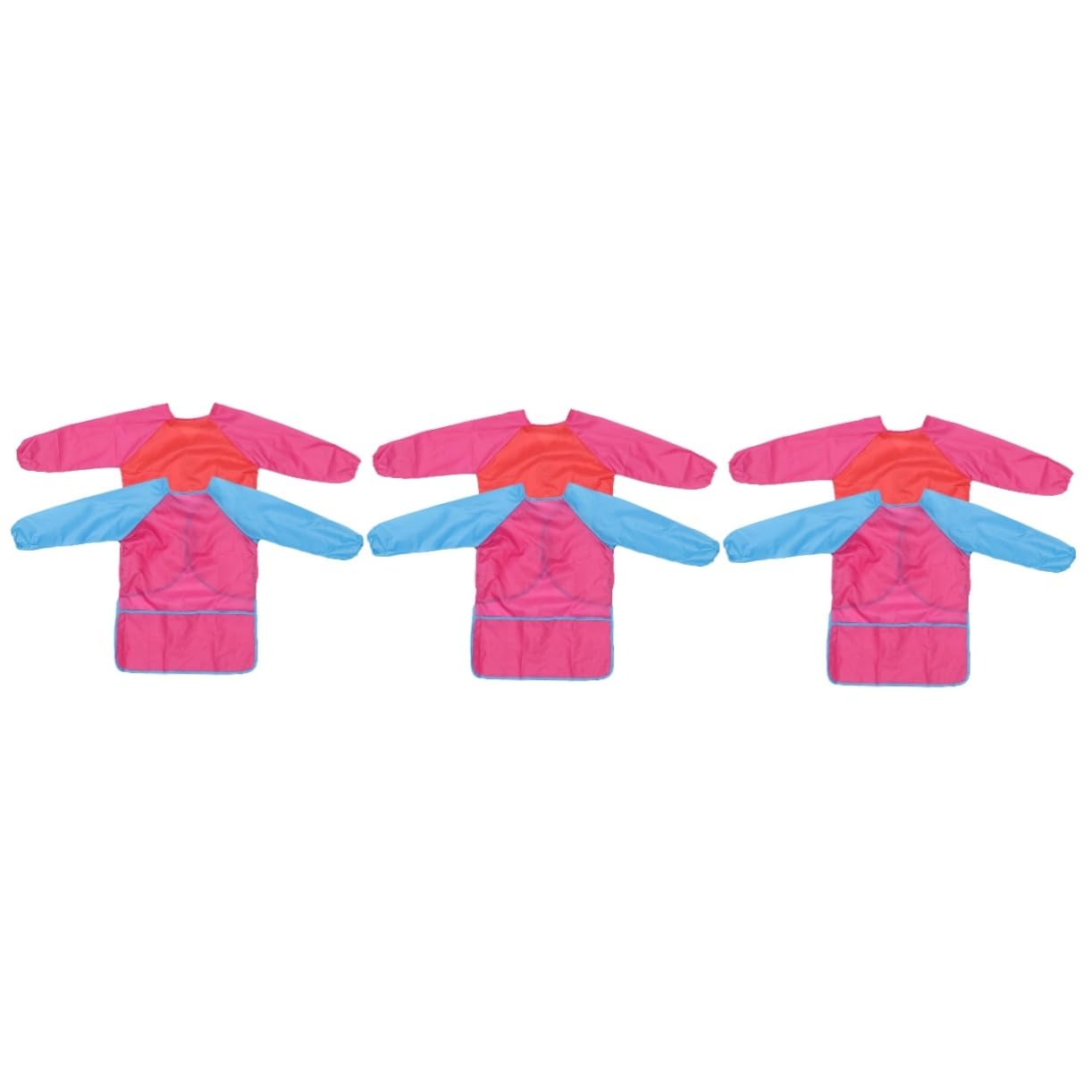 TOPBATHY 6pièces Tablier Pour Garçon Fille Étanche à Manches Longues Rose Et Rouge Pour Activités Et Bricolage à