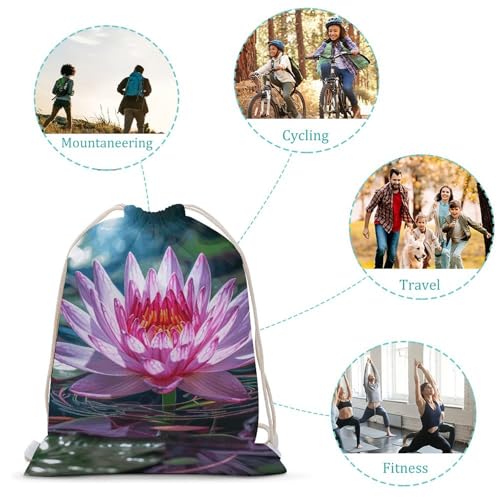 Drawstring Backpack Gym Bag Water Lily Light And Shadow Cinch Sackpack Waterproof Beach Bag for Women Men3