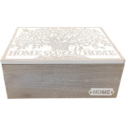 Caja Joyero de Madera Tallado Home Sweet Home, Arbol de la Vida Cover