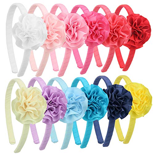 7Rainbows Grosgrain Ribbon Floral Headbands for Girls Toddlers Teens.