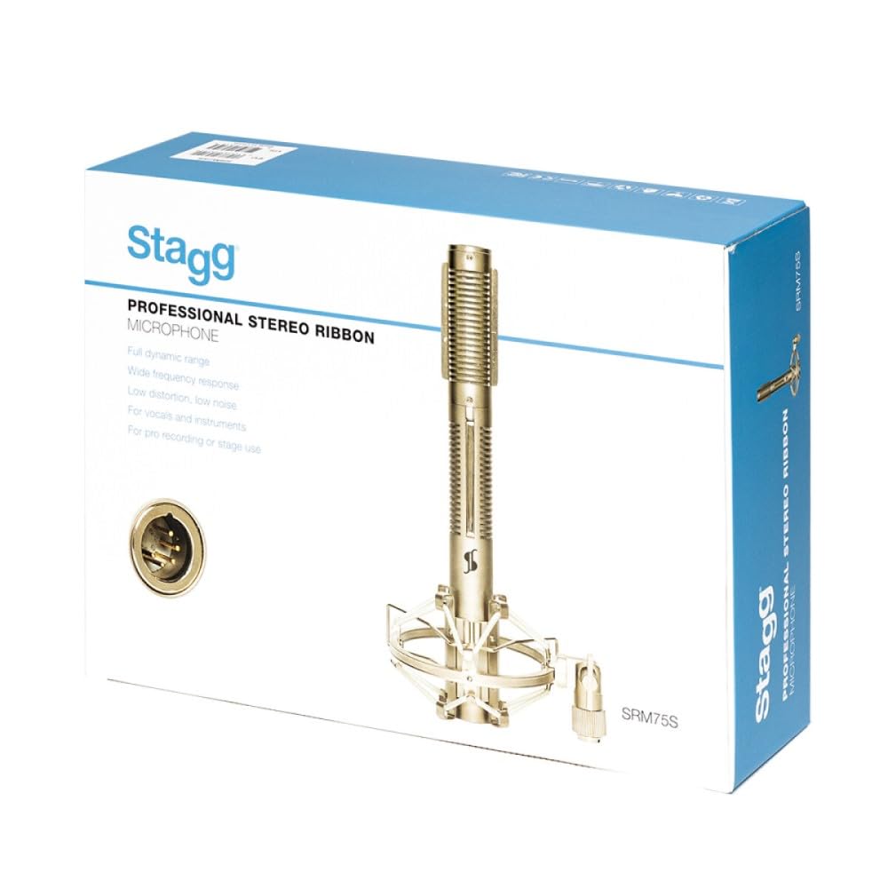 Stagg SRM75S Microphone à ruban stéréo Pro - Vocal/Instrumental