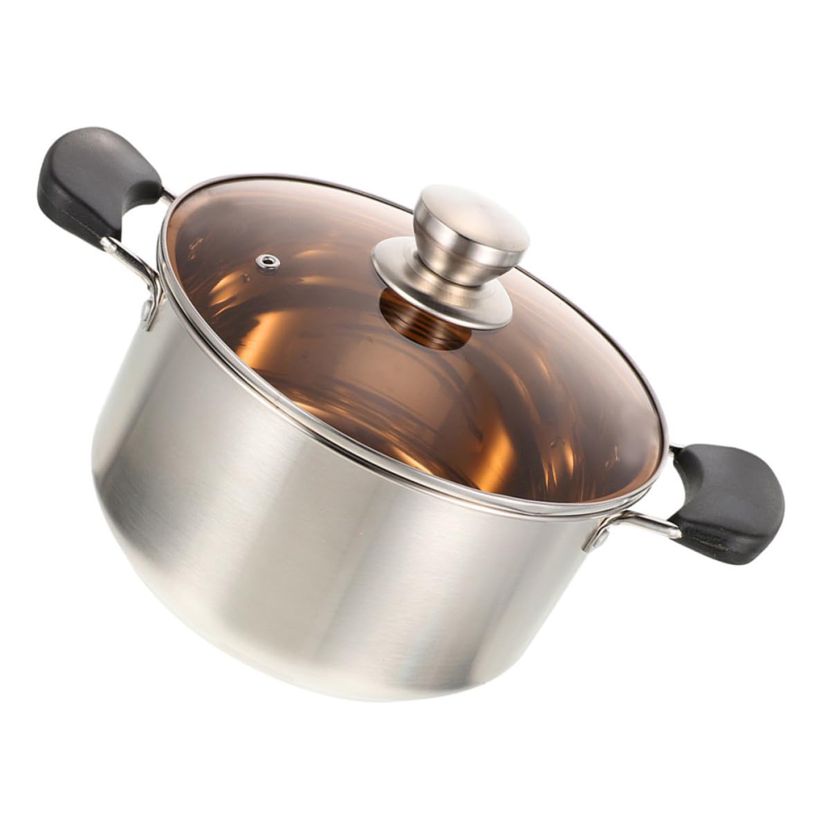 Casserole en acier inoxydable double poignée jojofuny marmite épaisse fond plat cuisine gaz