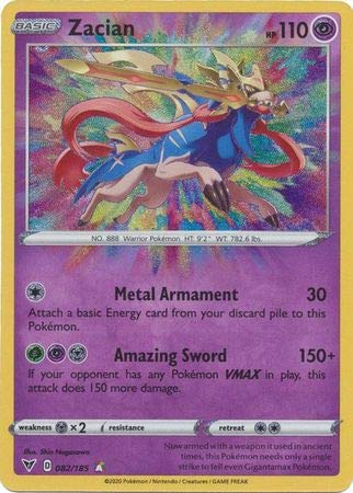 Pokemon Single Card Zacian 82/185 Amazing Rare VIVID VOLTAGE :  Amazon.co.uk: Toys & Games
