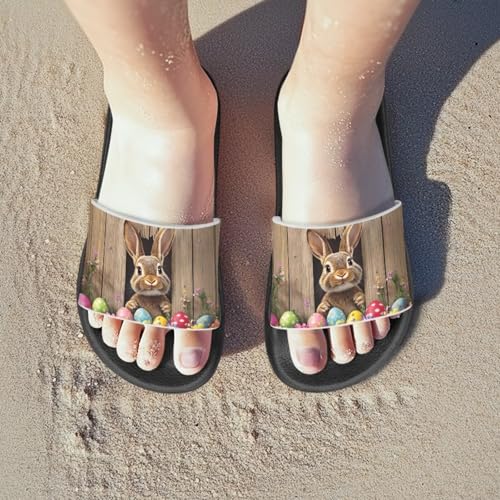 Easter Theme Boys Girls Slides Cute Pattern Kids Shower Shoes Non-Slip3