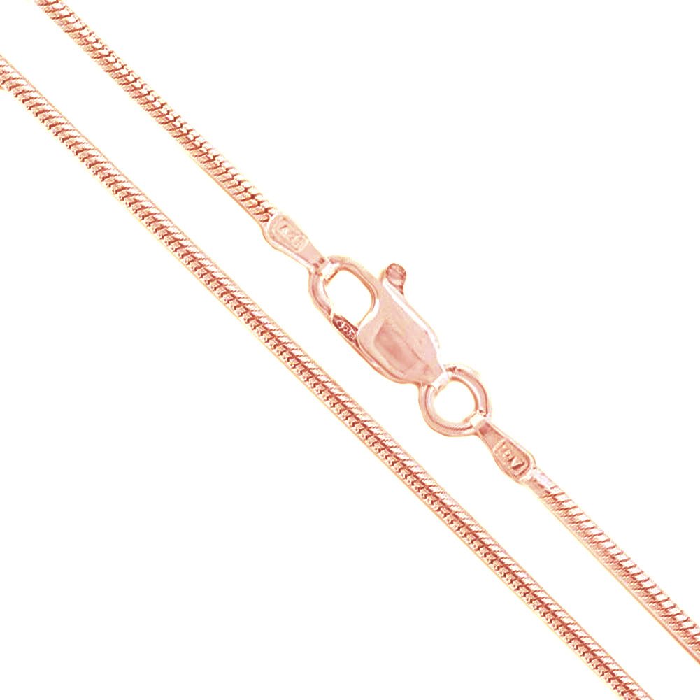 22k Rose Gold Plated Sterling Silver Magic Snake Chain 1.6mm Solid 925 Italy Brazilian Necklace