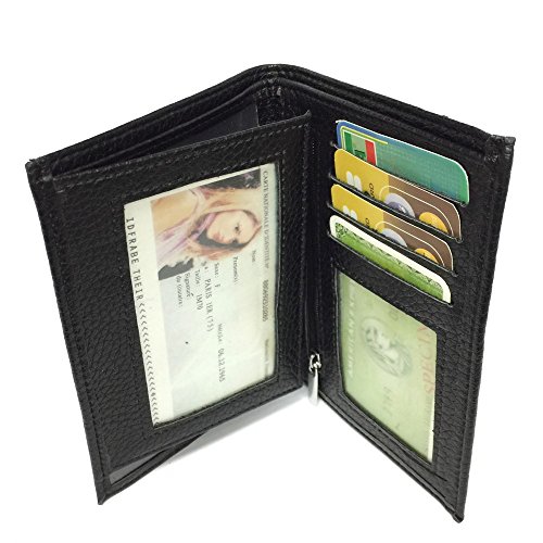 LOLUNA® Portefeuille Homme Femme Cuir Souple et Compact, 2 Volets Simple et sans Surplus, Le Minimum pour Billets, Monnaie, identité, permis et 4 Cartes -...