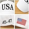 LYXCHSW USA Flag Hat,Trump Hats for Men,Adjustable Strap Baseball Hat,Embroidered Golf Hat for Men & Women White #3