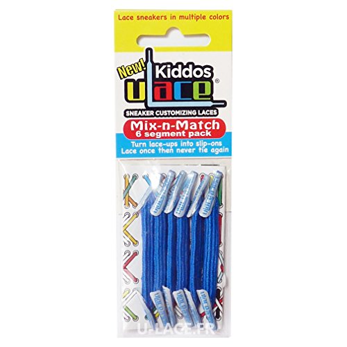 U-Lace - KIDDOS Lacets élastiques pour enfants de 3 à 7 ans - 14 Couleurs (BRIGHT BLUE - Bleu Fluo Flashy) ATTENTION: 2 sachets au minimum pour une paire de...