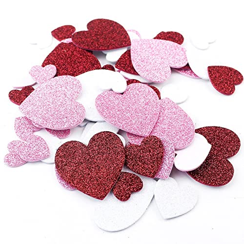 Haowul Pegatinas De Espuma con Brillo 60pcs/Set Mini Brillo Pegatinas De Corazón Pegatinas De Brillo Autoadhesivo para Niños Decoración De Habitación Cover