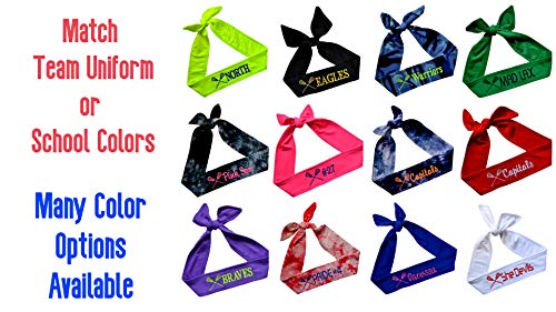 Lacrosse TIE Back Moisture Wicking Headband Personalized with The Embroidered Name of Your Choice Your Custom Colors2