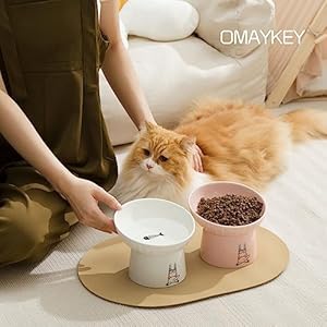 Omaykey65inchextrawideceramicraisedcatbowlsporcelaintiltedelevatedcatfoodwaterbowldishstressfreepetfeederdishesforcatssmalldogswhiskerfatiguewhitepink Urban Country Home Decor Omaykey 65 inch extra wide ceramic raised cat bowls porcelain tilted elevated cat food water bowl dish stress free pet feeder dishes for cats small dogs whisker fatigue white pink urban country home decor