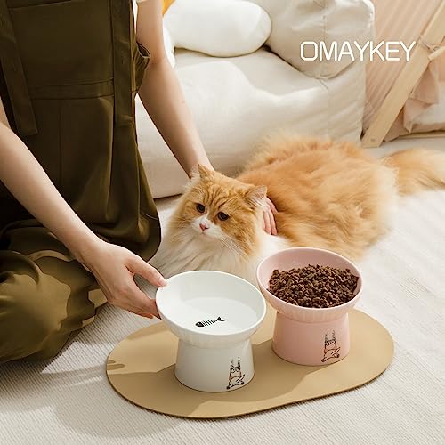 Omaykey65inchextrawideceramicraisedcatbowlsporcelaintiltedelevatedcatfoodwaterbowldishstressfreepetfeederdishesforcatssmalldogswhiskerfatiguewhitepink Urban Country Home Decor Omaykey 65 inch extra wide ceramic raised cat bowls porcelain tilted elevated cat food water bowl dish stress free pet feeder dishes for cats small dogs whisker fatigue white pink urban country home decor