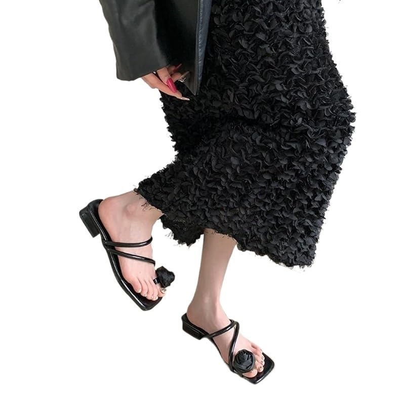 Flower Toe Sandals for Women Wearing Two Pairs of Sandals Beach Shoes(37)2