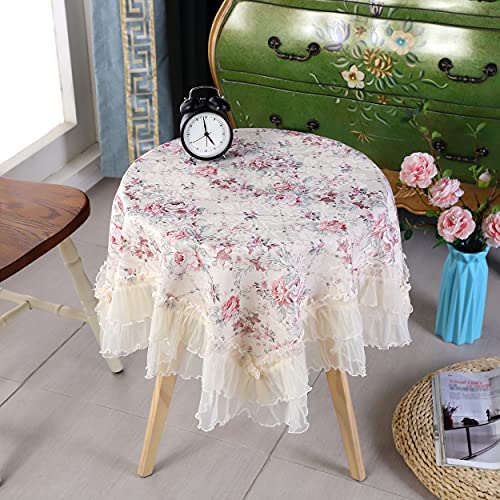 Country Style lace Coffee Grace Floral Design Square tablecloths Off White 43" 43"(tablecloths only)