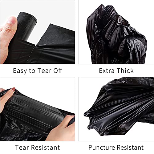 Image of Trash Bags, Garbage Bags, 120 Count 6 Gallon [Extra Thick][Leak Proof] Rubbish Bags Wastebasket Bin Liners for Home Office Trash Can Black