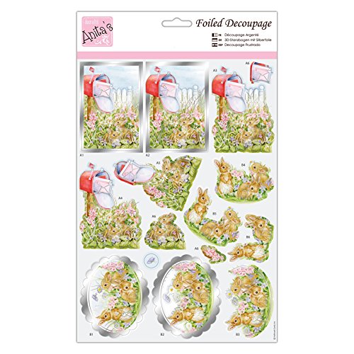 Anita's Foiled Decoupage - Postal Rabbits
