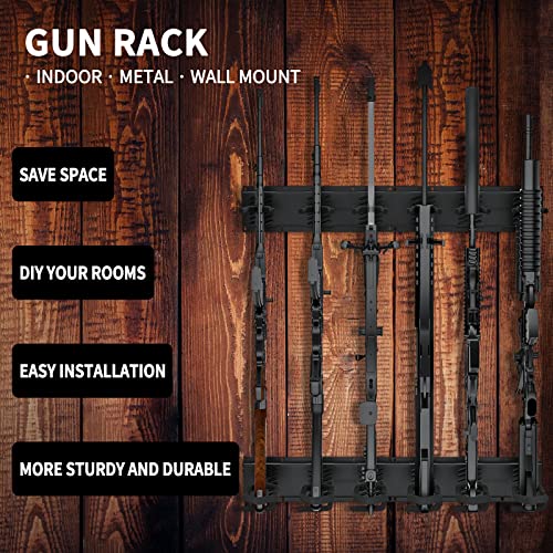 UNITEDPOWER Gun Rack Wall Mount, Metal Shotgun Rack Indoor, Adjustable