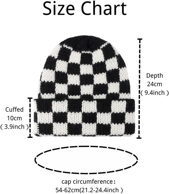 CORIRESHA Outdoor Plaid Beanie Cuff Unisex Winer Warm Soft Knit Hat - Image 5