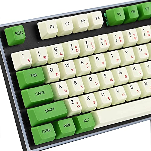 Custom Keycaps 60 Percent with Thick PBT 108-key Kit Covers MX Style for 60% Tenkeyless and Fullsize Mechanical Keyboards (Matcha)