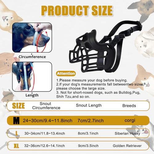 Maulkorb für Hunde, Silikon-Korb Hund Maulkörbe, Korbmaulkorb für Hunde, Maulkorb Flex Maul-Korb Silikon, Sili-kon-Korb Hund Maulkörbe mit verstellbaren Riemen, Verhindert Bellen, Beißen und Kauen