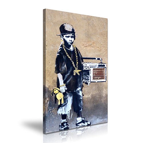 Hip Hop Bboy Banksy Graffiti Tableau sur toile tendue Impression 50 x 76 cm