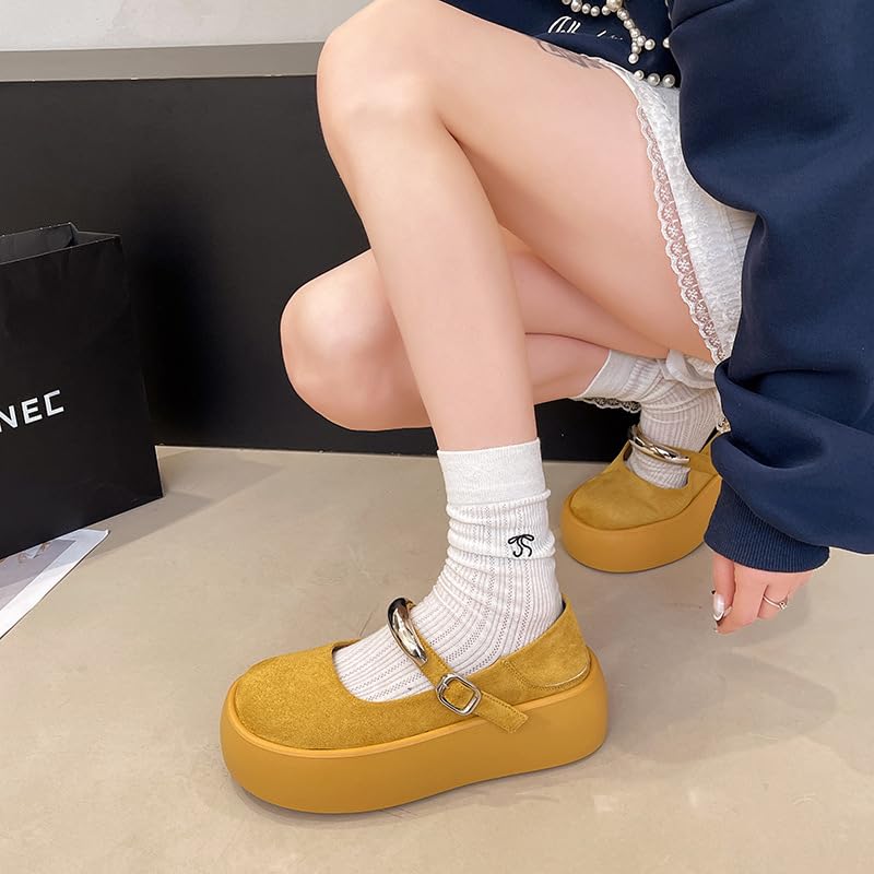 Women's platform retro Mary Jane flats - solid color - suitable for parties, offices, outdoor activities, and daily use3