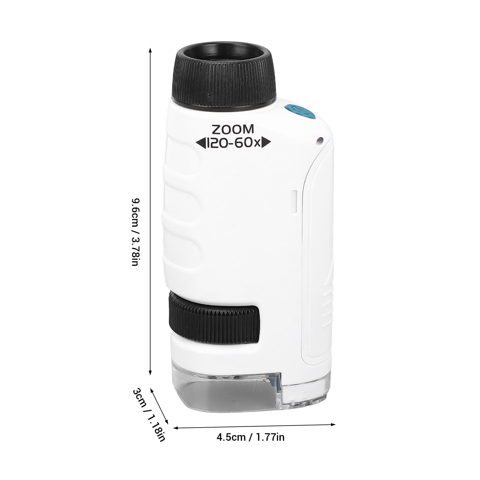 Portable Microscope HD Optical Lens Anti Dazzling Handheld Pocket Microscope 60-120X for Daily Observation Catch Record