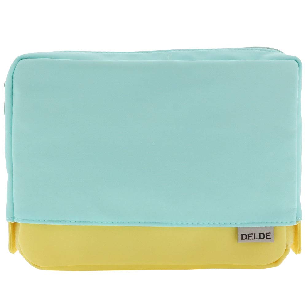 SUN-STARStationery Square Pouch (L) [DELDE/Light Green x Yellow] (Japan Import)