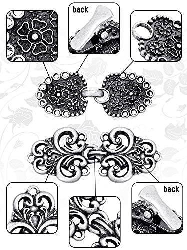 WILLBOND 4 Pieces Vintage Sweater Swirl Clip Cape Cloak Retro Cardigan Shawl Collar Clasp Dress Shirt Brooch Clip4