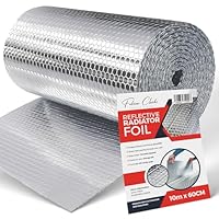 Radiator Foil Reflective Roll Thermal Bubble Heating Insulation Large 10 metres (10m x 60cm) Energy Saving Helps Winter Bills Easy to Cut and Install Includes Sticky Pads
