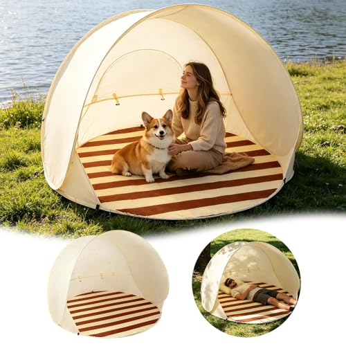 Beach Tent Sun Shelter, 3-4 Person Fiber Integrated Sunscreen Wear-Resistant Portable Camping Sun Shelters,Easy to Clean Lightweight Multi-Scenario Adaptation Shade Tent for Outdoor Camping - image 3