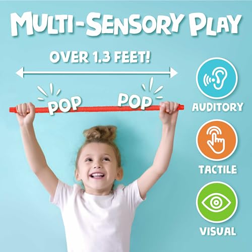 Image of BUNMO Pop Tubes - Sensory Toys - Fidget Toys - Imaginative Play & Stimulating Creative Learning - Hours of Fun for Kids - Tons of Ways to Play - Non-Mouthable Toy 3+ - 8 Pack Small