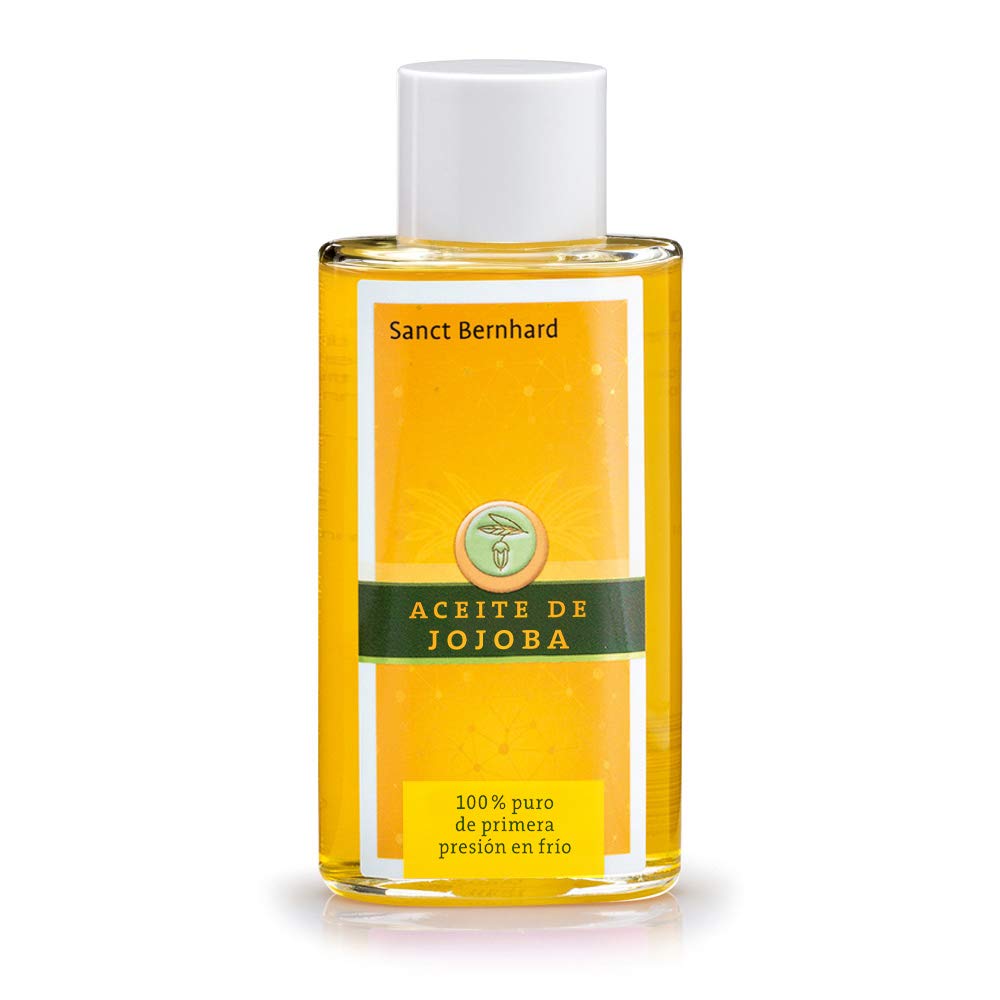 Aceite de Jojoba Puro, de Primera presión en frío 100ml - para Piel Suave y elástica con protección Solar Natural Factor 4-6 y Refuerzo de uñas, Sanct Bernhard - Cebanatural