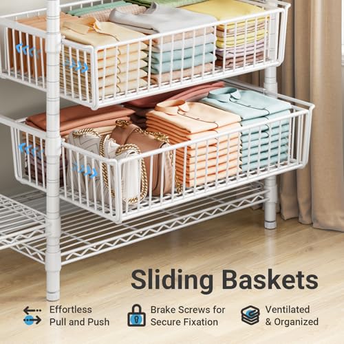 Image of VIPEK V10 Heavy Duty Clothes Rack Wire Garment Rack Cloaet System, White