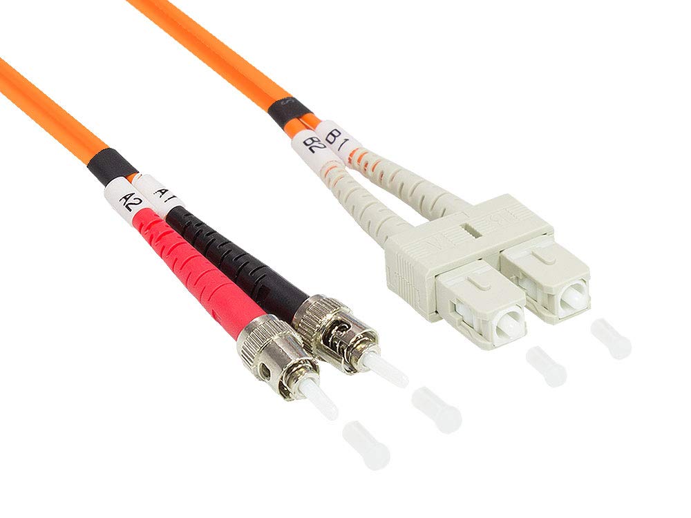 Good Connections LWL Duplex Patch Cable LC to SC Multimode 50/125 Inch Fibre Optic orange OM2 - Orange 1 m