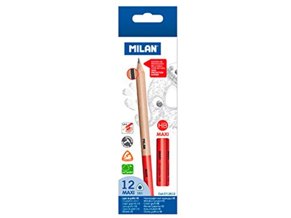 Milan Caja 12 lápices de grafito Maxi triangulares