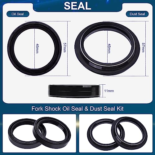 Image of 45mm Fork Seals Kit For honda GL1800 Gold wing 2001-2017 VTX1800 02-08 GL1500C / CD /CF /CT 97-03 CRF1000L Africa -Twin CBR600RR CBR900RR VT1300CX CR125R CR250R CR500R 45mm X 57mm X 11mm