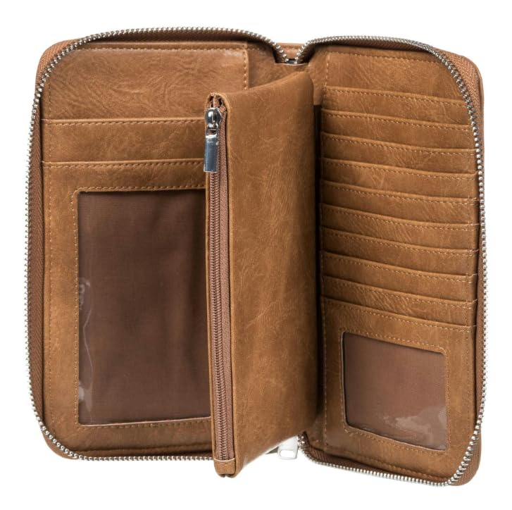Roxy Women's Wallet | ID Window | Passport Window | Zip Closure | Card Slots | Travel | Everyday Carry | Faux Leather3