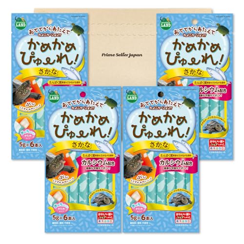 マルカン かめかめ ぴゅーれ さかな (5g×6本入) ×4袋セット PSJBOX minimal LAND カメ 亀 水棲ガメ ピューレ