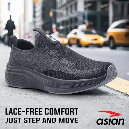 Image of ASIAN Wonderwalk Pro-21 Men's Walking Shoes | Lightweight Slip-On Sneakers with Arch Support | Memory Foam Soft Cushion Insole, Breathable & Flexible Shoes for Gym, Travel & Walk